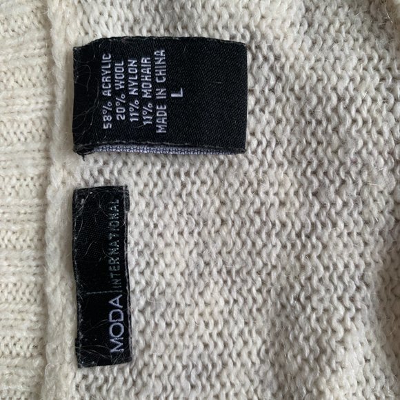 Gray/cream leopard print oversized sweater - Picture 3 of 3